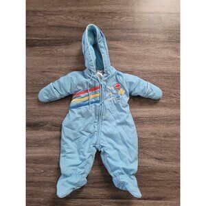 Vtg 90s Weather Tamer New Boy In Town Snowsuit Blue 6mo USA Winter